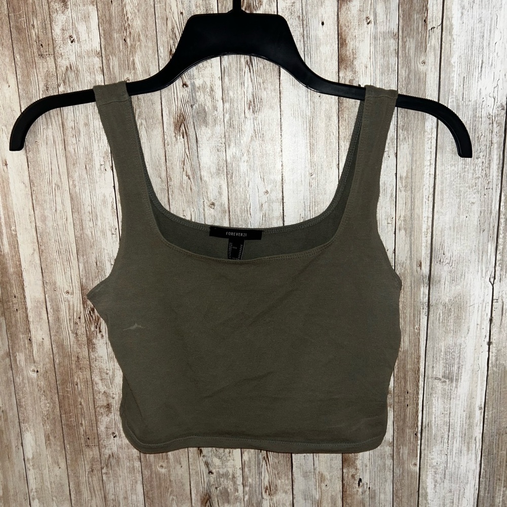 Forever 21 Khaki Crop Top